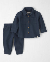 Baby Boy 2-Piece Organic Cotton Waffle Knit Top & Pant Set