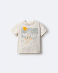 Toddler Relaxed Graphic Tee in Beach Print - Cream