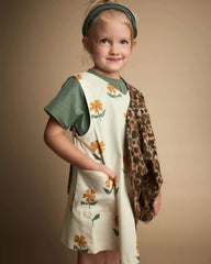 Toddler Girl Otter Pocket Jumper in Floral Print - Cream