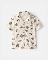 Boys Beach Button-Down Shirt - Ivory