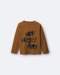 Toddler 'Hey! Let's Play' Long-Sleeve Graphic Tee - Cinnamon