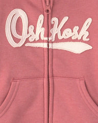 Baby Girl OshKosh Logo Fleece Zip-Up Hoodie - Pink
