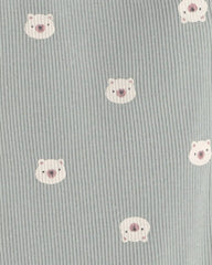 Baby Girl 2-Pack Bear Pull-On Pants - Cream/Green