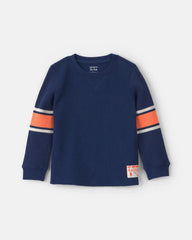 Toddler Boy Thermal Long-Sleeve T-Shirt - Navy Blue