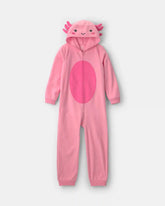 Girls 1-Piece Axolotl Halloween Fleece Pajama Costume - Pink