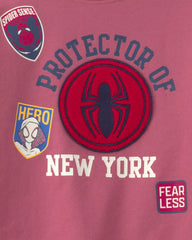 Girls ©Marvel Spiderman French Terry Pullover Sweatshirt - Pink