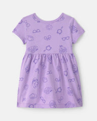 Baby Girl Blippi Short-Sleeve Dress - Purple