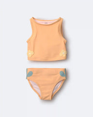 Toddler Girl Floral Tankini Set - Orange
