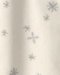 Baby Girl Snowflake Fleece 2-Way Zip Sleep & Play Pajamas - Cream