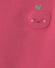Toddler Girl 2-Piece Apple French Terry Long-Sleeve Top & Skort Set - Pink