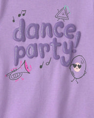 Baby Girl Dance 100% Cotton 4-Piece Pajama Set - Purple/Ivory