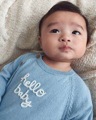 Baby Boy 2-Piece 'Hello Baby' Long-Sleeve Top & Pant Set - Blue