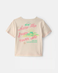 Toddler Girl 'Where the Sun Never Sets' Graphic Tee - Cream