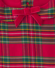Baby Girl Holiday Plaid Short-Sleeve Dress - Red