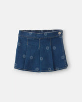 Toddler Girl Floral Denim Skort - Light Wash