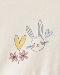 Toddler Girl Easter Bunny Short-Sleeve Dress - Cream