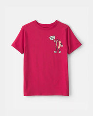 Boys Hot Dog Graphic Tee - Red