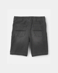 Boys Denim Drawstring Shorts - Black