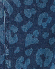 Toddler Girl Leopard Denim Wide-Leg Jeans - Dark Wash