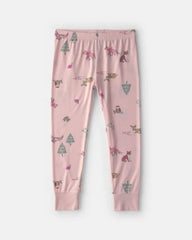 Toddler Girl 2-Piece Woodland PurelySoft™ Snug Fit Pajama Set - Pink