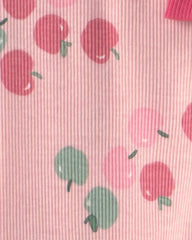 Baby Girl 2-Piece Apple French Terry Top & Pant Set - Red/Pink