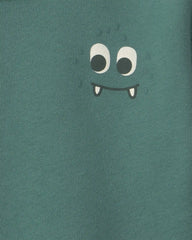 Baby Boy Monster Fleece Pullover Sweatshirt - Green