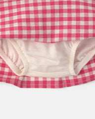 Baby Girl Gingham Pocket Skort - Red