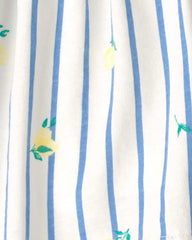 Toddler Girl Lemon Striped Skort - Blue/Ivory