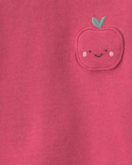 Baby Girl 2-Piece Apple French Terry Top & Pant Set - Red/Pink