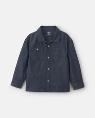 Boys Denim Button-Down Shirt - Dark Wash