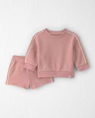 Baby Girl 2-Piece Organic Cotton French Terry Pullover & Short Set
