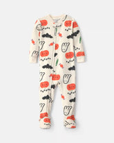 Baby Halloween Print 1-Piece Footed Pyjama - Cream