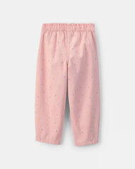 Toddler Girl Floral Twill Pull-On Pants - Pink