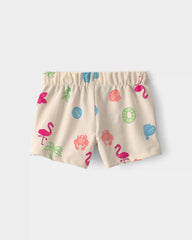 Baby Girl Beach French Terry Shorts - Cream