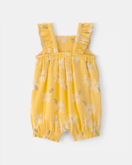 Baby Girl Floral Daisy Romper - Yellow