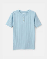 Boys Rib Snug Fit 2-Piece Pajama Set - Blue