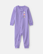 Baby Girl 1-Piece Pets 2-Way Zip 100% Cotton Snug Fit Pajama - Purple