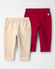 Baby Girl 2-Pack Fleece Leggings Made with Organic Cotton