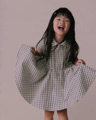 Toddler Girl Avenue Twirl™ Scalloped Dress in Gingham - Grey