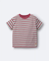 Toddler Boy Relaxed Tee in Stripes - Red/Blue