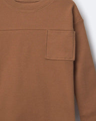 Toddler Ribbed Long-Sleeve Pocket Tee - Brown