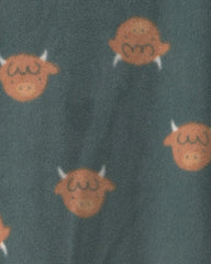 Baby Boy Farm Fleece 2-Way Zip Sleep & Play Pajamas - Green