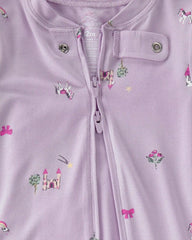 Baby Girl Fairytale PurelySoft 2-Way Zip 1-Piece Pajama - Purple