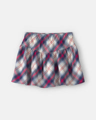 Toddler Girl Plaid Twill Skort - Navy Blue