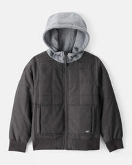 Toddler Boy Midweight Bomber Jacket - Black/Grey