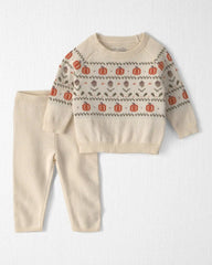 Baby 2-Piece Organic Cotton Sweater Knit Top & Pant Set