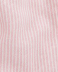 Baby Knit Denim Hickory Stripe Overalls - Pink