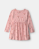 Toddler Girl Pumpkin Long-Sleeve Dress - Pink