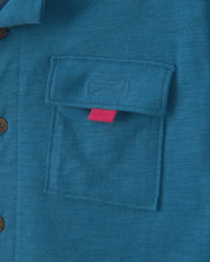 Boys Short-Sleeve Button-Down Shirt - Blue