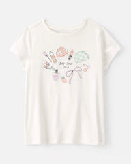 Girls 'Self Care Club' Short-Sleeve Graphic Tee - Ivory